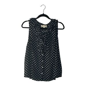 Polka Dot Ruffle Sleeveless Top